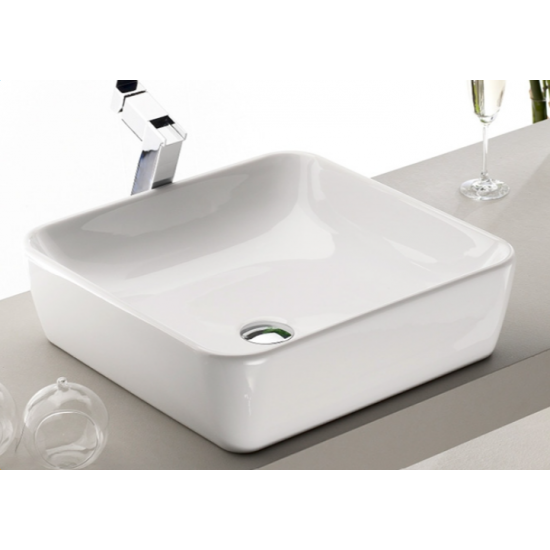 Επικαθήμενος Νιπτήρας Πορσελάνης 46x46cm Cerastyle One 076000 Λευκό Επικαθήμενος Νιπτήρας Πορσελάνης 46x46cm Cerastyle One 076000 Λευκό